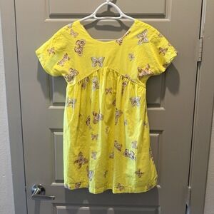 Zara Girls Yellow Butterfly Dress Size 9/10 EU 140 Babydoll Empire Waist Cute
